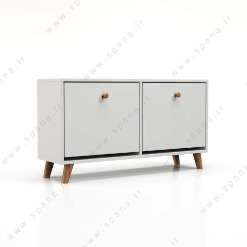 جاکفشی داشبوردی دو درب مدل النا افقی (دستگیره چوبی)